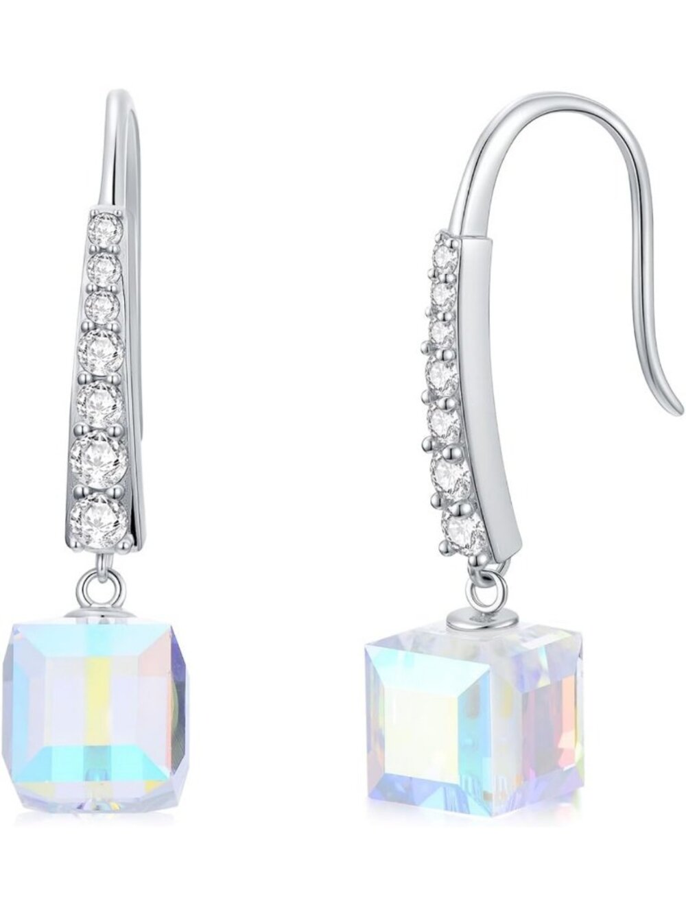 Dainty 925 Sterling Silver Drop Earrings - Baseball, Peace & Crystal Design